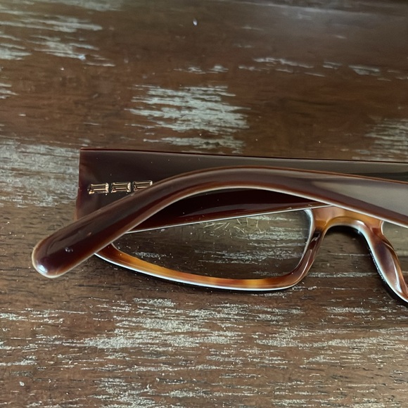 Prada VPR 10F 701-101 brown rectangular eyeglasses - Picture 3 of 16